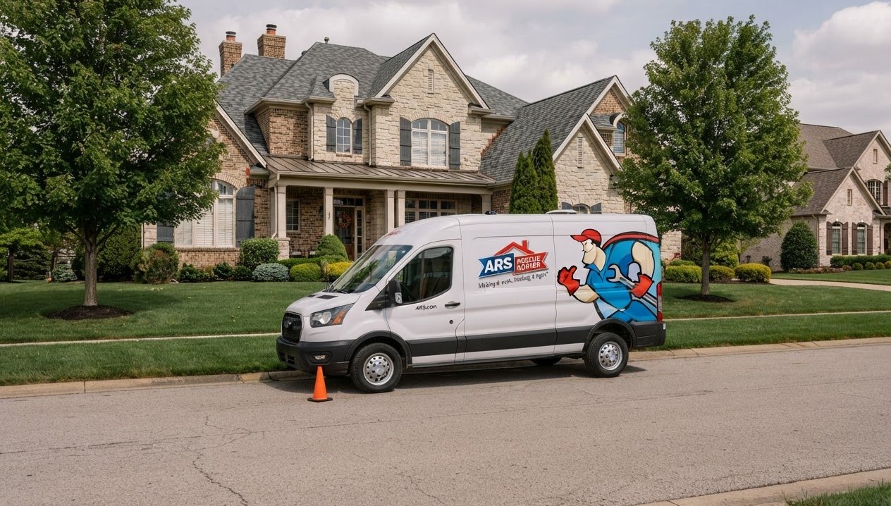 ARS service truck outside a Northern Virginia home